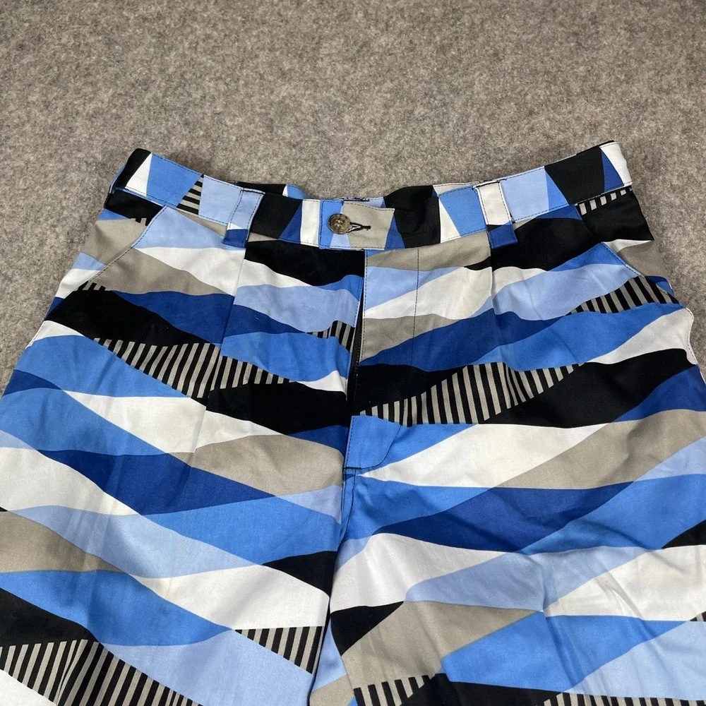 Loudmouth Golf Knickers Pants Mens 32 Abstract Geometric AOP Blue Black Grey
